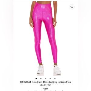 Beach Riot Pink Metalic Leggings